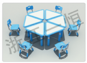 Plastic table and chair series可拼式三角桌（雙邊）
