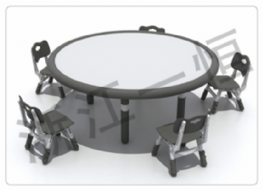 Plastic table and chair series可拼式圓桌（雙邊）