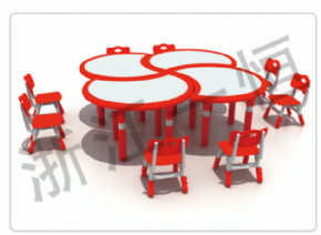 Plastic table and chair series可拼式月牙桌 （雙邊）