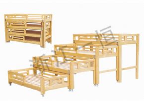 Children's bed series原木四層推拉床