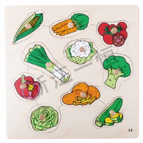 Mosaic classHand jigsaw puzzle game with vegetables
